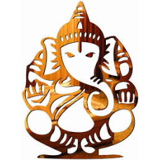 DECOR KAFE Acrylic 3D Lord Ganesha Acrylic Mirror Wall Sticker (Gold) 